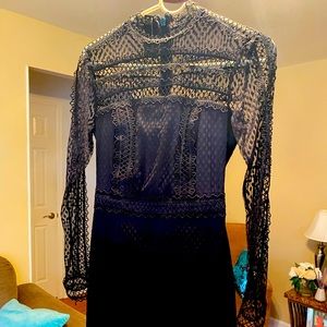 Bebe Mock Neck Dotted Lace Dress Black Size 2. Never worn. Tags attached.